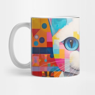 Cat Pet Animal Portrait Colorful Painting Mug